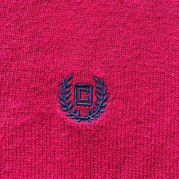 Chaps Mens Cotton & Cashmere Blend V-Neck Sweater Red Size L Soft Preppy - Picture 6 of 13